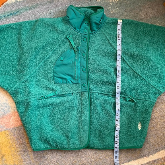 NWT Free People Movement Hit The Slopes Fleece Jacket Green Glow Medium - Picture 5 of 8